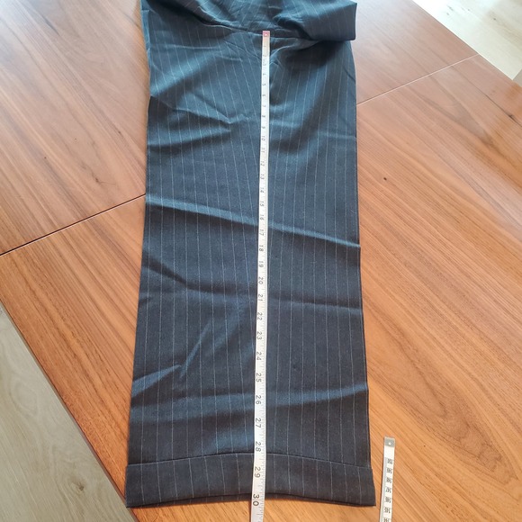 Hart Schaffner Marx Pinstripe Wool Men's formal career Suit Sz 44L Charcoal gray - Picture 6 of 16